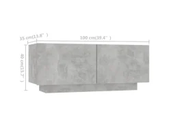 vidaXL TV-Schrank mit LED-Leuchten Betongrau 180x35x40 cm 2