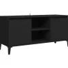 vidaXL TV-Schrank mit Metallbeinen Schwarz 103,5x35x50 cm