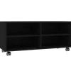 vidaXL TV-Schrank mit Rollen Schwarz 90x35x35 cm Holzwerkstoff