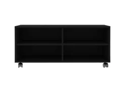 vidaXL TV-Schrank mit Rollen Schwarz 90x35x35 cm Holzwerkstoff
