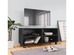 vidaXL TV-Schrank mit Rollen Schwarz 90x35x35 cm Holzwerkstoff