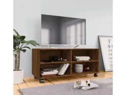 vidaXL TV-Schrank mit Rollen Braun Eiche 90x35x35 cm Holzwerkstoff