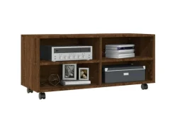 vidaXL TV-Schrank mit Rollen Braun Eiche 90x35x35 cm Holzwerkstoff