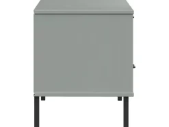 vidaXL TV-Schrank OSLO mit Metallbeinen Grau Massivholz Kiefür Modell 3