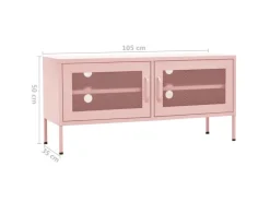 vidaXL TV-Schrank Rosa 105x35x50 cm Stahl