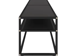 vidaXL TV-Schrank Schwarz 200x40x40,5 cm Hartglas