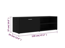 vidaXL TV-Schrank Schwarz 120x34x37 cm Holzwerkstoff Modell 1