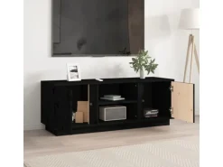 vidaXL TV-Schrank Schwarz 110x35x40,5 cm Massivholz Kiefür Modell 1