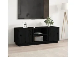 vidaXL TV-Schrank Schwarz 110x35x40,5 cm Massivholz Kiefür Modell 1