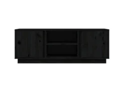 vidaXL TV-Schrank Schwarz 110x35x40,5 cm Massivholz Kiefür Modell 1