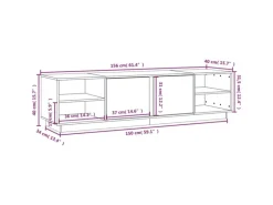 vidaXL TV-Schrank Schwarz 156x40x40 cm Massivholz Kiefür