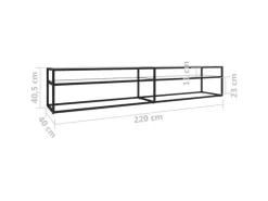 vidaXL TV-Schrank Transparent 220x40x40,5 cm Hartglas