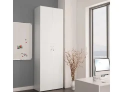vidaXL TV-Schrank Weiß 60x32x190 cm Holzwerkstoff
