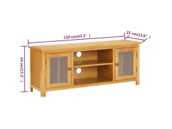 vidaXL TV-Schrank 110x35x44 cm Massivholz Eiche