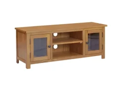 vidaXL TV-Schrank 110x35x44 cm Massivholz Eiche
