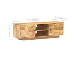vidaXL TV-Schrank 116x30x35 cm Mango Massivholz