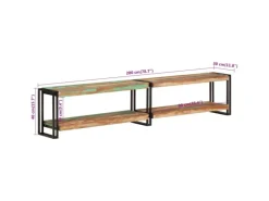 vidaXL TV-Schrank 200x30x40 cm Massives Altholz