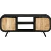 vidaXL TV-Schrank 110x30x45 cm Raues Mangoholz Modell 3