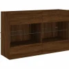 vidaXL TV-Wandschrank mit LED-Leuchten Braun Eichen-Optik 3