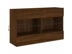 vidaXL TV-Wandschrank mit LED-Leuchten Braun Eichen-Optik 3