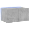 vidaXL TV-Wandschrank mit LED-Leuchten Betongrau 60x35x31 cm