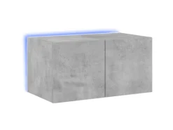 vidaXL TV-Wandschrank mit LED-Leuchten Betongrau 60x35x31 cm