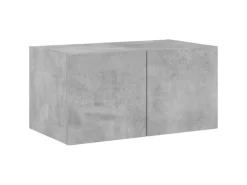 vidaXL TV-Wandschrank mit LED-Leuchten Betongrau 60x35x31 cm
