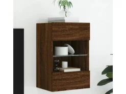 vidaXL TV-Wandschrank mit LED-Leuchten Braun Eichen-Optik 40x30x60,5cm