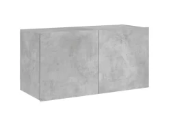 vidaXL TV-Wandschrank mit LED-Leuchten Betongrau 80x35x41 cm