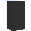 vidaXL TV-Wandschrank mit LED-Leuchten Schwarz 40,5x35x80 cm