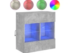 vidaXL TV-Wandschrank mit LED-Leuchten Betongrau 58,5x30x60,5 cm