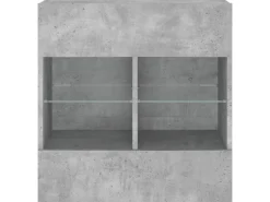vidaXL TV-Wandschrank mit LED-Leuchten Betongrau 58,5x30x60,5 cm