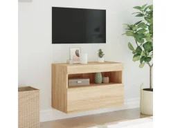 vidaXL TV-Wandschrank mit LED-Leuchten Sonoma-Eiche 60x30x40 cm