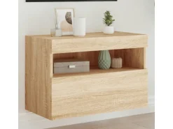 vidaXL TV-Wandschrank mit LED-Leuchten Sonoma-Eiche 60x30x40 cm