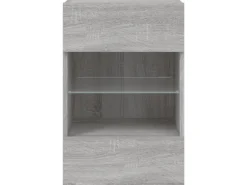 vidaXL TV-Wandschrank mit LED-Leuchten Grau Sonoma 40x30x60,5 cm