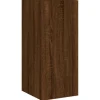 vidaXL TV-Wandschrank mit LED-Leuchten Braun Eichen-Optik 30,5x35x70cm