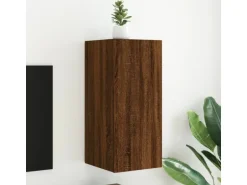 vidaXL TV-Wandschrank mit LED-Leuchten Braun Eichen-Optik 30,5x35x70cm