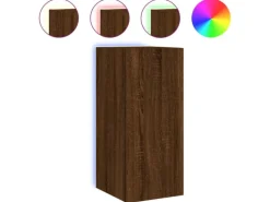 vidaXL TV-Wandschrank mit LED-Leuchten Braun Eichen-Optik 30,5x35x70cm