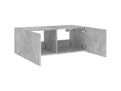 vidaXL TV-Wandschrank mit LED-Leuchten Betongrau 80x35x31 cm