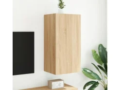 vidaXL TV-Wandschrank mit LED-Leuchten Sonoma-Eiche 40,5x35x80 cm