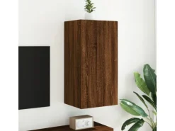 vidaXL TV-Wandschrank mit LED-Leuchten Braun Eichen-Optik 40,5x35x80cm
