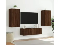 vidaXL TV-Wandschrank mit LED-Leuchten Braun Eichen-Optik 40,5x35x80cm