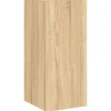vidaXL TV-Wandschrank mit LED-Leuchten Sonoma-Eiche 30,5x35x70 cm