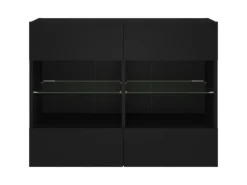 vidaXL TV-Wandschrank mit LED-Leuchten Schwarz 78,5x30x60,5 cm