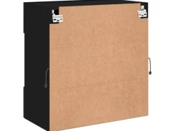 vidaXL TV-Wandschrank mit LED-Leuchten Schwarz 58,5x30x60,5 cm