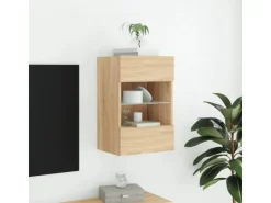 vidaXL TV-Wandschrank mit LED-Leuchten Sonoma-Eiche 40x30x60,5 cm