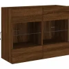 vidaXL TV-Wandschrank mit LED-Leuchten Braun Eichen-Optik 2