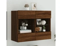 vidaXL TV-Wandschrank mit LED-Leuchten Braun Eichen-Optik 2