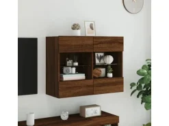 vidaXL TV-Wandschrank mit LED-Leuchten Braun Eichen-Optik 2