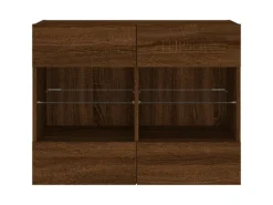 vidaXL TV-Wandschrank mit LED-Leuchten Braun Eichen-Optik 2
